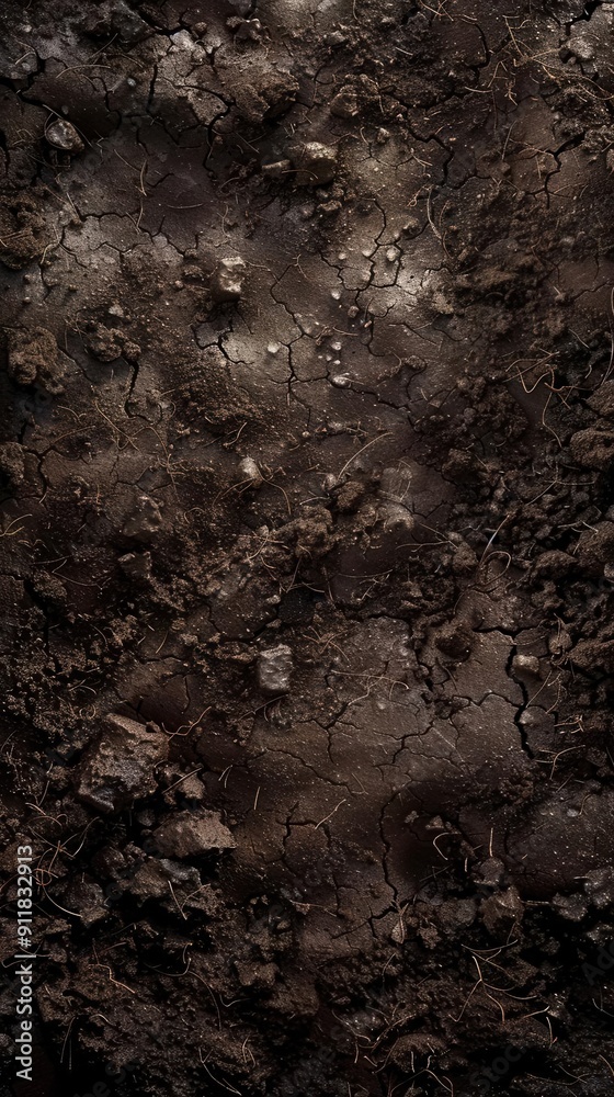 Lush Earth. Organic matter rich, dark, and fertile soil texture concept Lush Earth. Organic matter rich, dark, and fertile soil texture concept