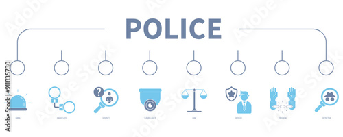 police banner web icon vector illustration concept photo