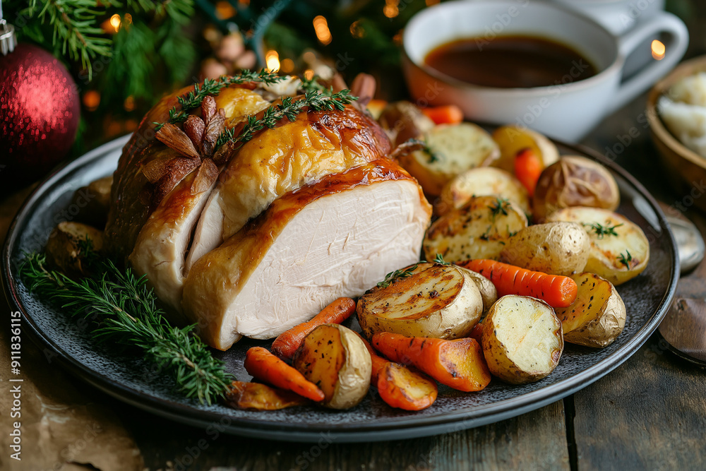 Traditional British Christmas Turkey Feast Traditional British Christmas Turkey Feast