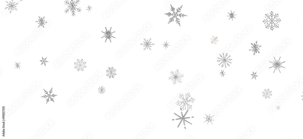 Magical Snowfall: Brilliant 3D Illustration Showcasing Descending Christmas Snowflakes Magical Snowfall: Brilliant 3D Illustration Showcasing Descending Christmas Snowflakes