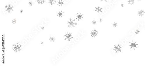 Magical Snowfall: Brilliant 3D Illustration Showcasing Descending Christmas Snowflakes