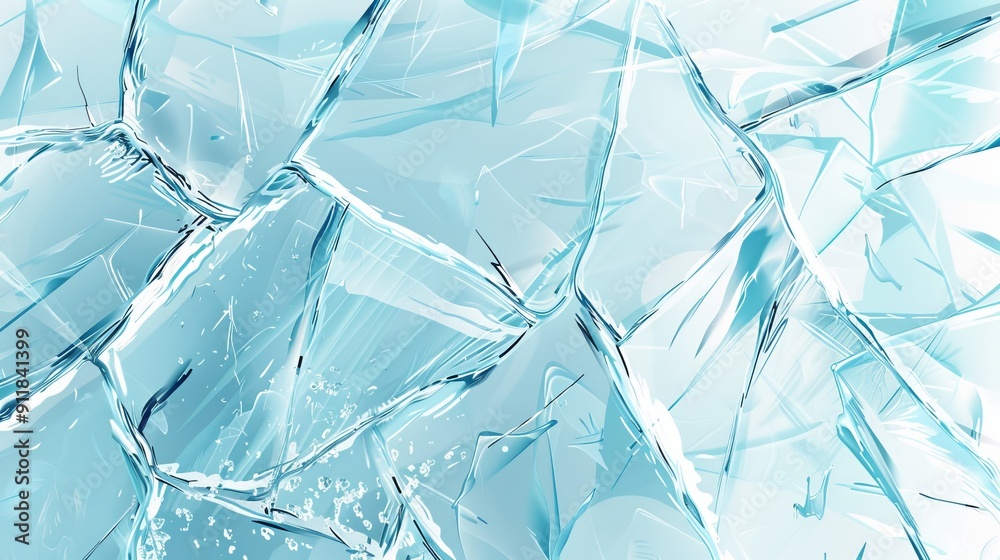 Detailed depiction of cracked ice with light reflections. Detailed depiction of cracked ice with light reflections.