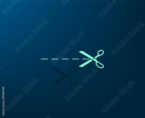 Vector dark color icon with shadow on blue background