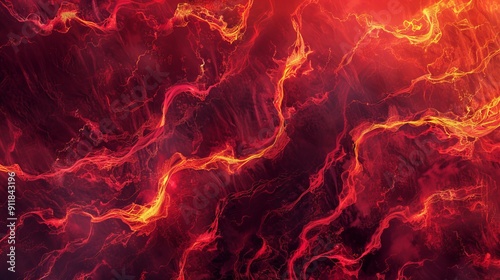 Fiery red and yellow abstract energy flow background art