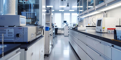 Equipment in a modern and technological chemistry laboratory photo