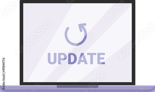Laptop is showing an update system software progressing with a loading icon