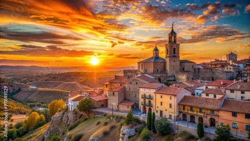 Sunset at Escalinata del Ovalo in Teruel, Spain , Sunset, Escalinata del Ovalo, Teruel, Spain, architecture, landmark, travel