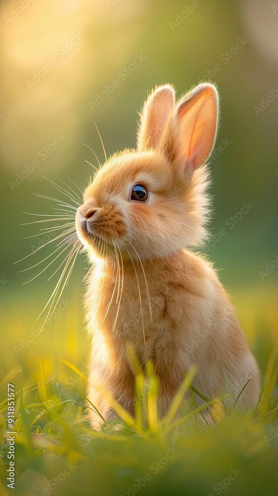 rabbit isolated on spring background rabbit isolated on spring background