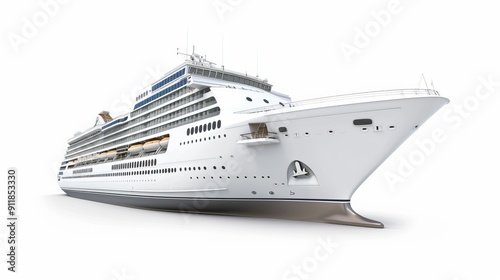 Wallpaper Mural Large modern white cruise ship isolated on white background. Torontodigital.ca