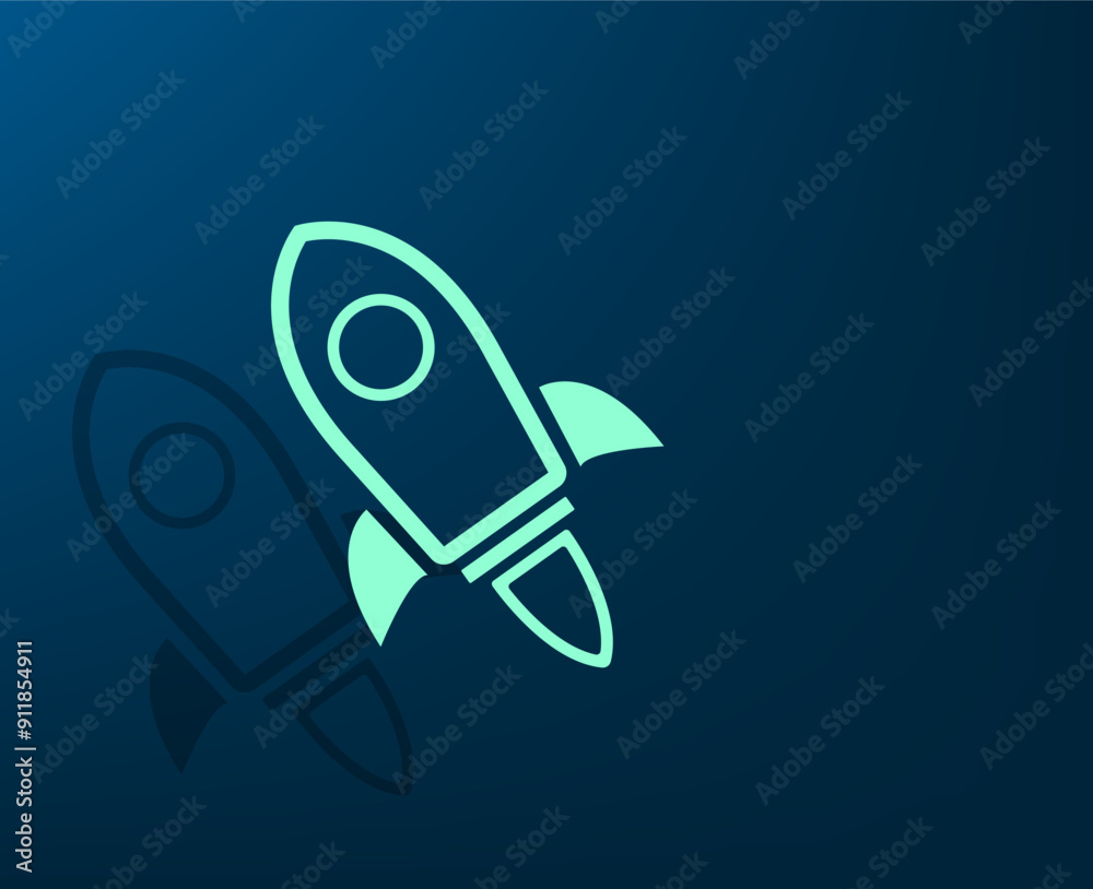 Fototapeta premium Vector dark color icon with shadow on blue background