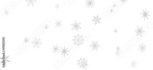 Magical Snowfall: Brilliant 3D Illustration Showcasing Descending Christmas Snowflakes