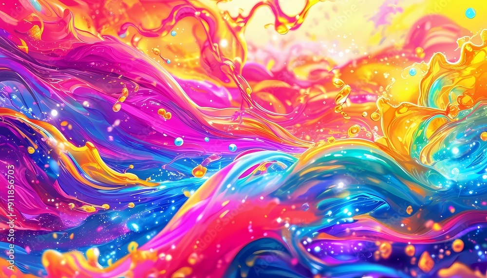 Colorful 3D Fluid Abstract Background Colorful 3D Fluid Abstract Background