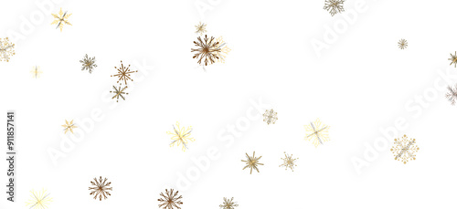 Whirling Snowflakes: Enthralling 3D Illustration of Falling Festive Snow Crystals