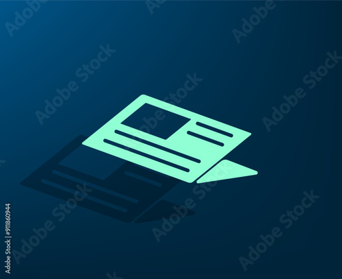 Vector dark color icon with shadow on blue background