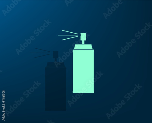 Vector dark color icon with shadow on blue background