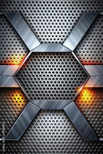 Wallpaper Mural Futuristic abstract background with geometric shapes and perforated metal texture Torontodigital.ca