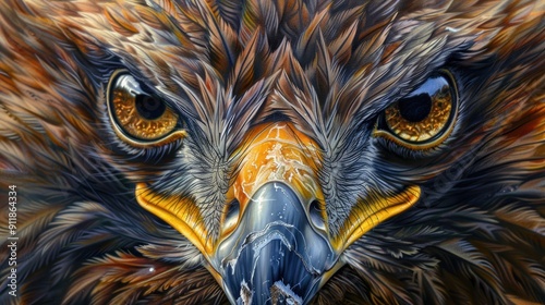 Close-Up Portrait of a Golden Eagle's Eyes photo