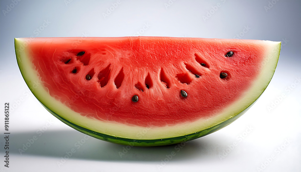 Freshly Sliced Watermelon With Seeds on a White Background. Freshly Sliced Watermelon With Seeds on a White Background.