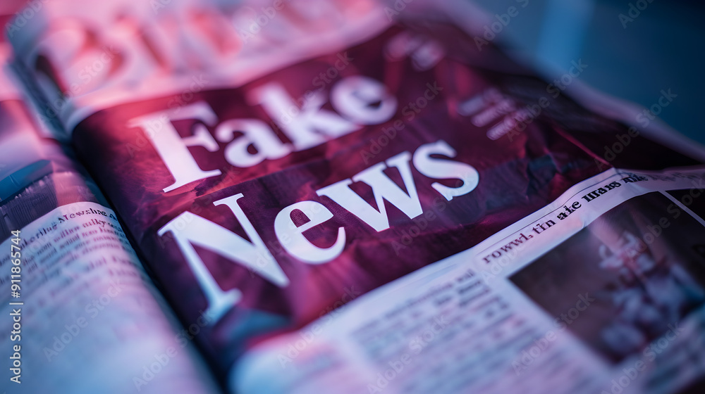 Obraz premium a newspaper with the headline Fake News