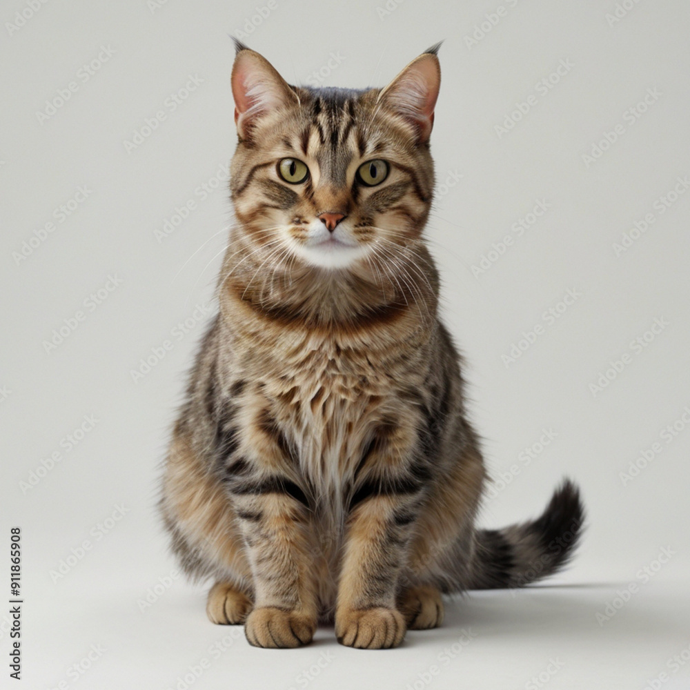 Obraz premium 座っている可愛いキジトラ猫