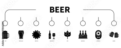 beer banner web icon vector illustration concept