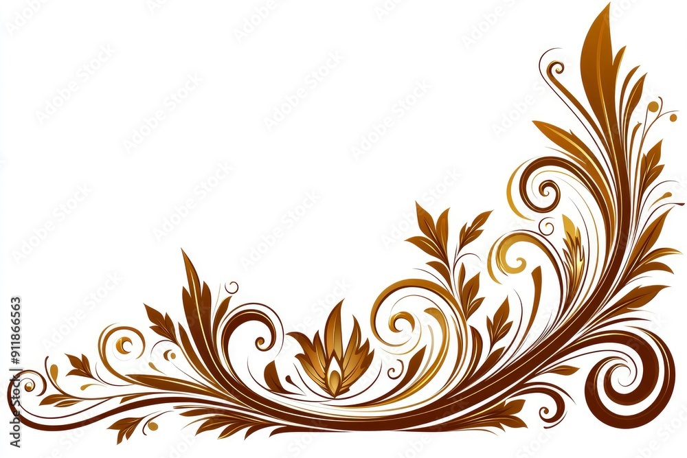 Fototapeta premium Ornamental Floral Corner Design Element
