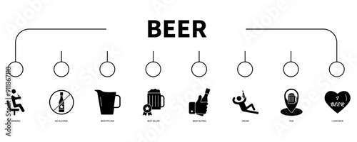 beer banner web icon vector illustration concept