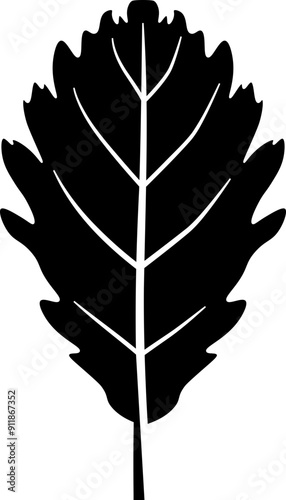 Oak leaf icon. Autumn leaf symbol. Silhouette style.