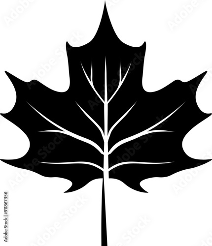 Maple leaf icon. Autumn leaf symbol. Silhouette style.