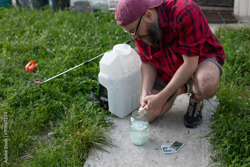 diluting poison in a jar