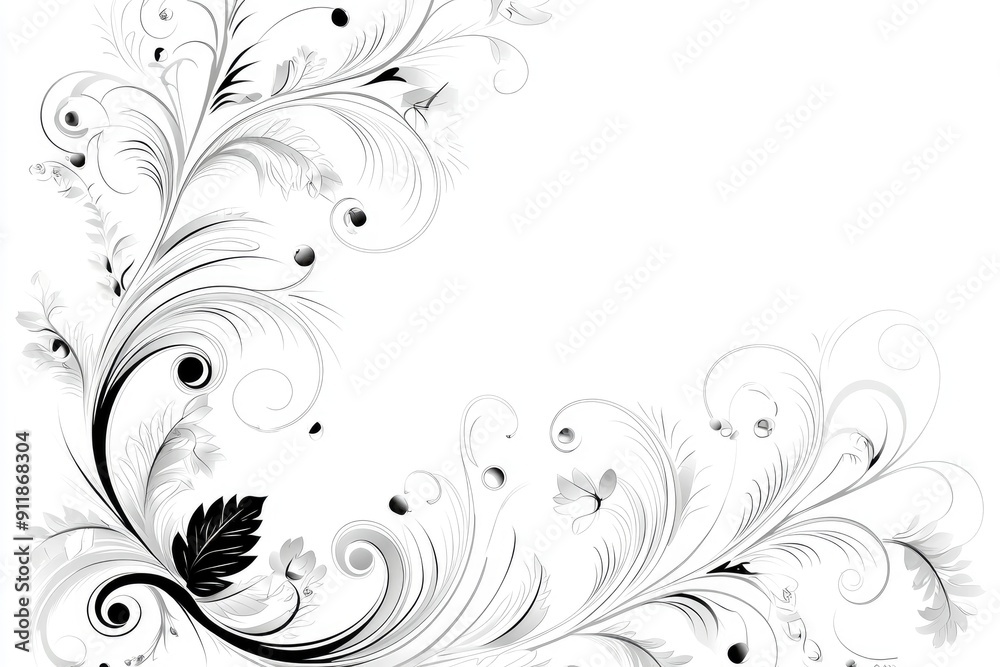 Elegant Floral Design Corner Border Elegant Floral Design Corner Border