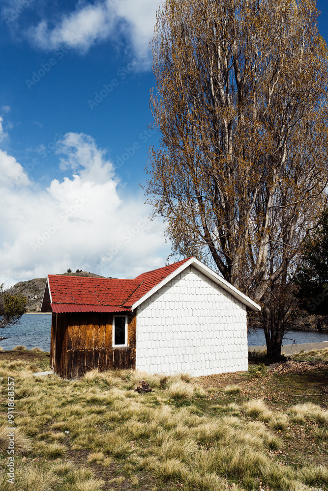 Old original house on the shore of Lago General Carrera Old original house on the shore of Lago General Carrera