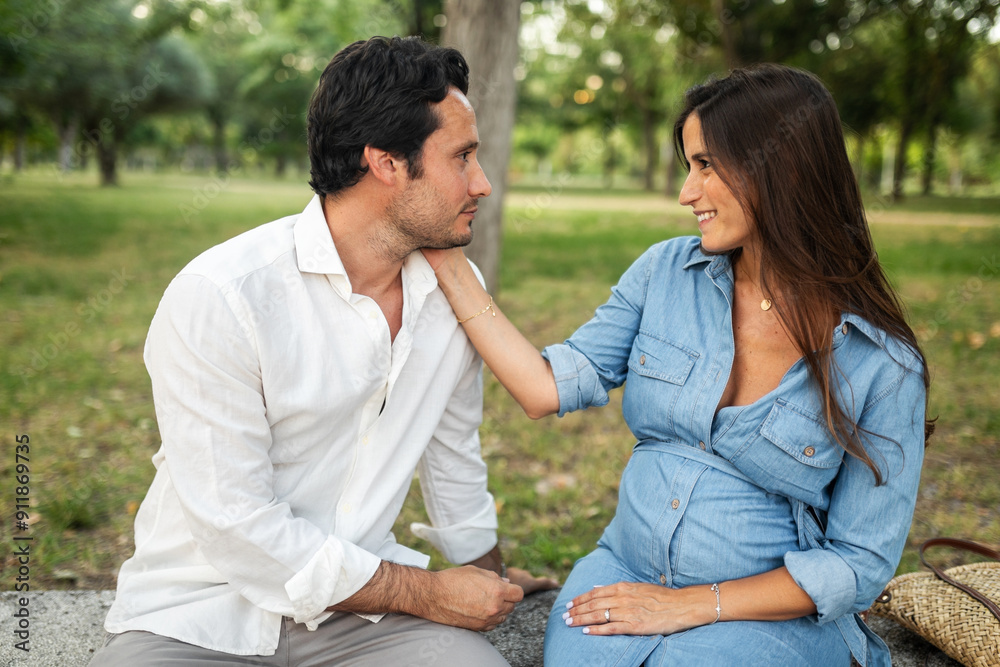 couple with pregnant woman outdoors couple with pregnant woman outdoors