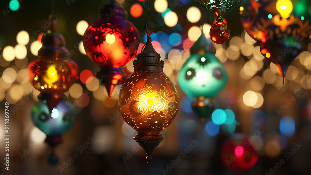 Colorful Festive Lights Blur and Bokeh