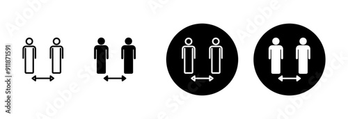 Social distancing icon vector isolated on white background. Keep distance sign. Coronavirus. Social Distancing and Self Quarantine.
