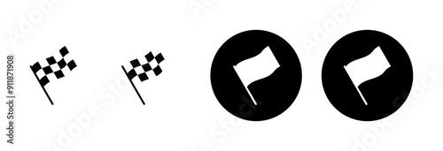 Race flag icon vector isolated on white background. Competition sport flag line vector icon. Racing flag. Start finish flag. Checkered. Start