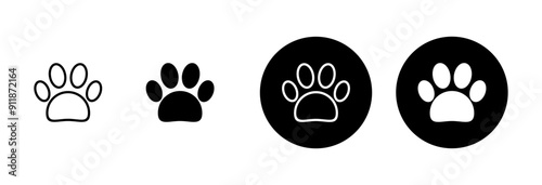 Paw icon vector isolated on white background. Paw Print icon