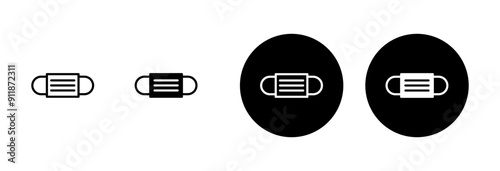 Mask icon vector isolated on white background. Man face with mask icon. Safety breathing masks. Industrial safety N95 mask. Medical mask vector icon.
