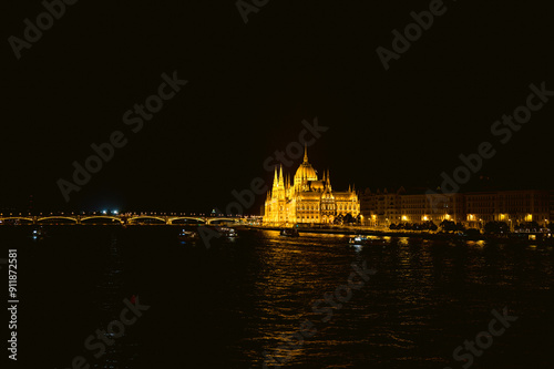 Budapest parliament building at night photo