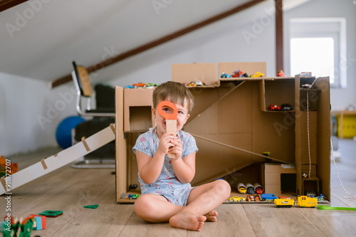 Cardboard car parking fun photo