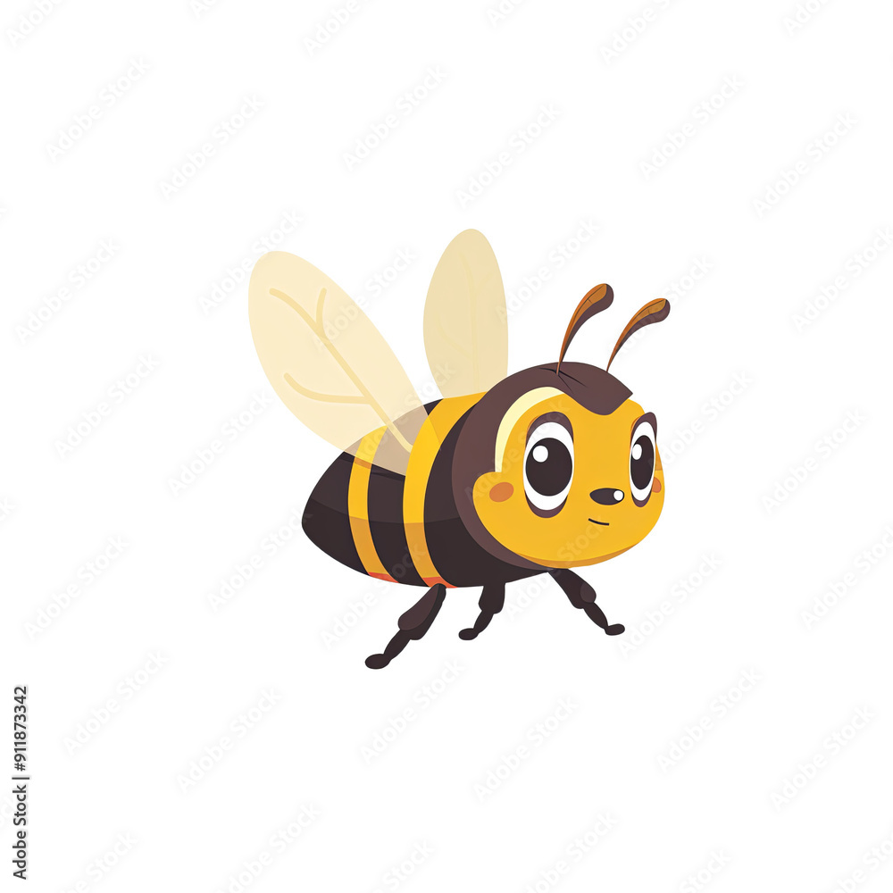 Animated honey bee character on transparent background Animated honey bee character on transparent background