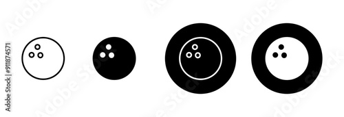 Bowling game Pin Icon vector isolated on white background. Bowling icon, ball and pin