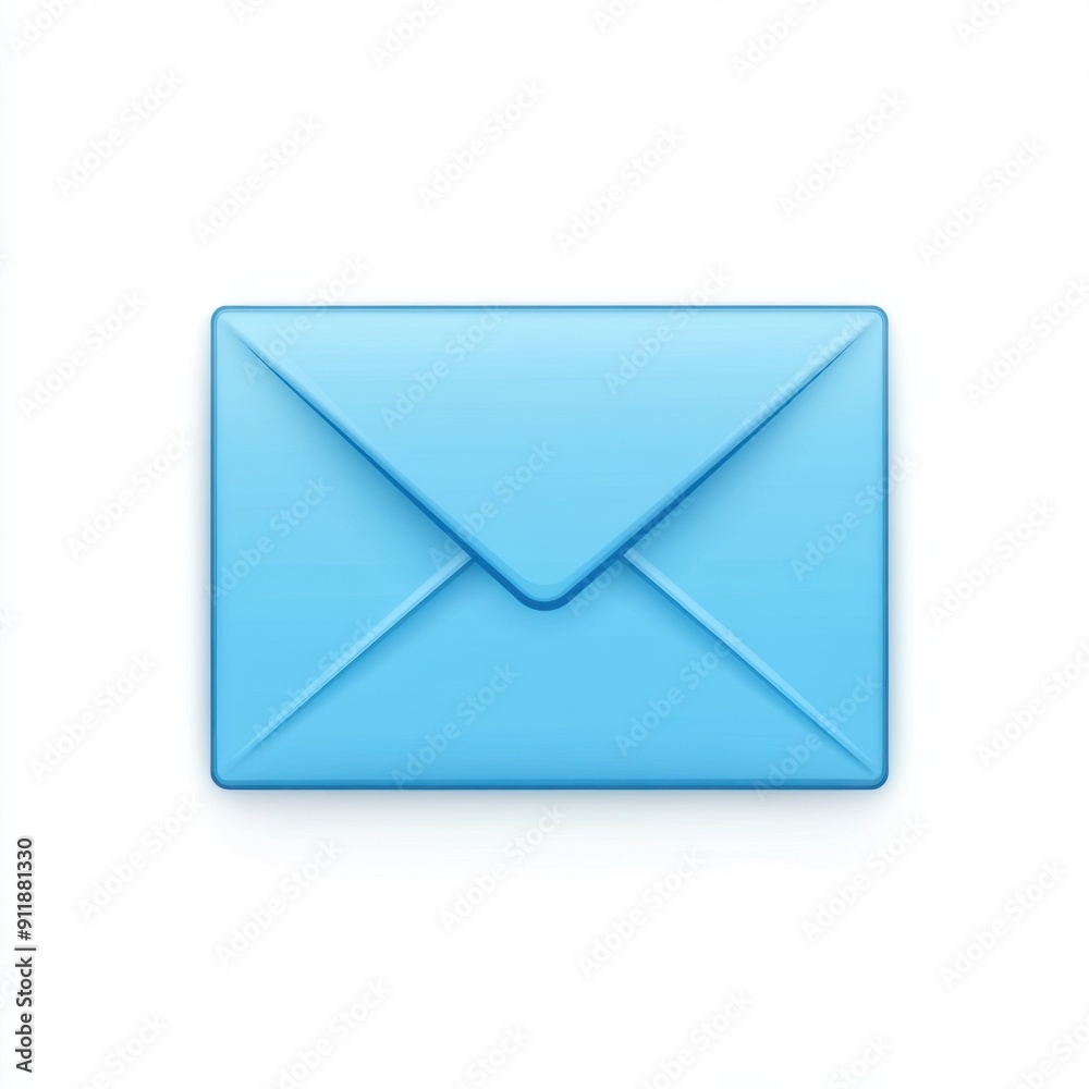 Modern Envelope Icon - Communication Symbol in Simple Blue Design on White Background Modern Envelope Icon - Communication Symbol in Simple Blue Design on White Background