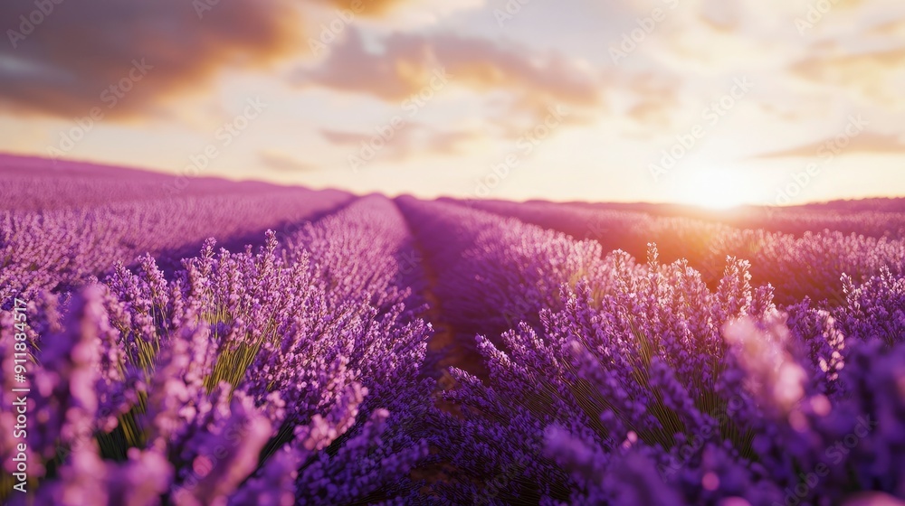 Fototapeta premium Lavender fields emitting a calming fragrance