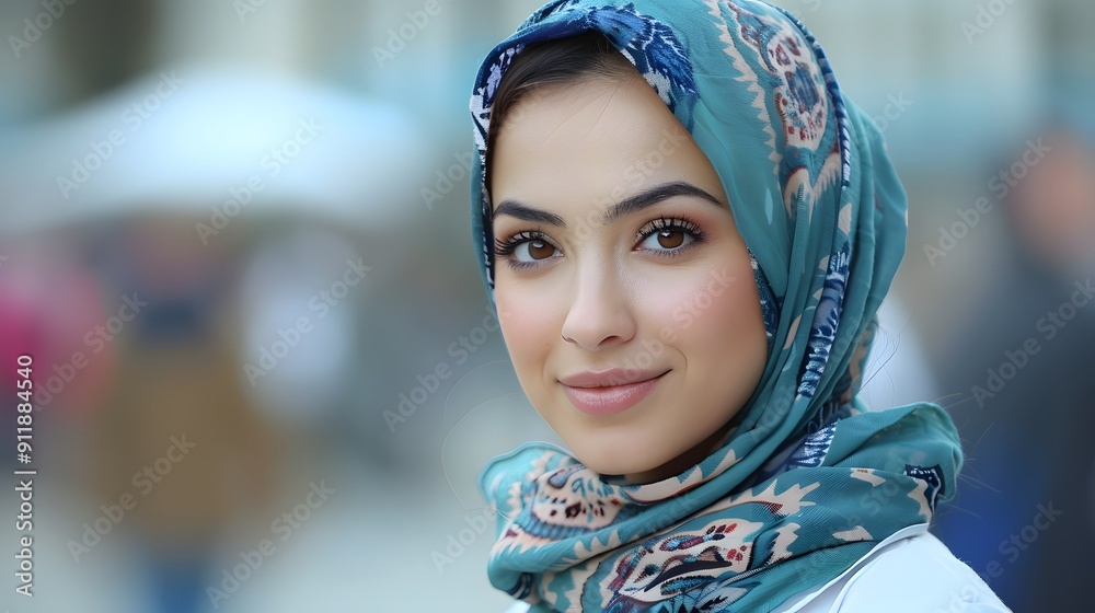 Portrait of a Young Woman in a Headscarf Portrait of a Young Woman in a Headscarf