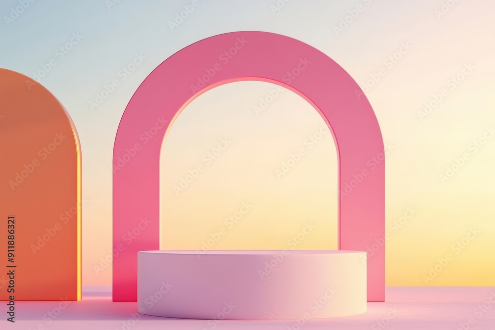 On this colorful minimal empty abstract scene background On this colorful minimal empty abstract scene background