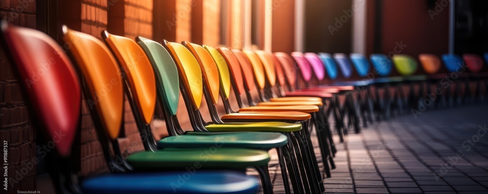Obraz premium History lecture, vibrant colors, educational setting, dynamic scenes, inviting