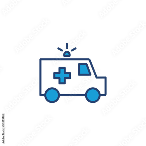 Ambulance icon vector. ambulance truck icon vector. ambulance car