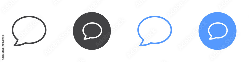 comment icon Vector logo set flat comment icon Vector logo set flat