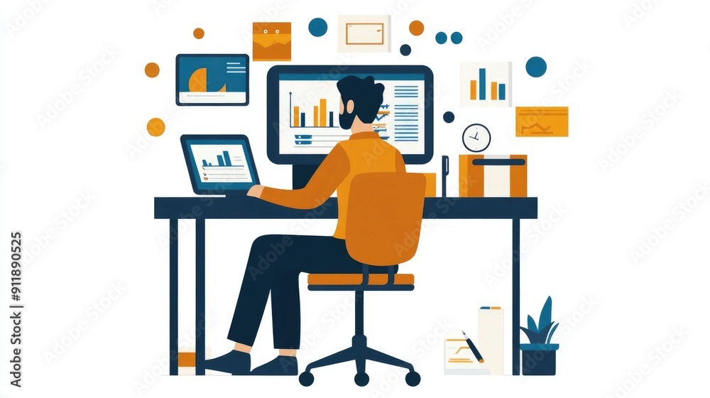 Virtual Financial Advisor Providing Online Consultation with Data Visualization Tools and Analytics Dashboard on Desktop Computer Virtual Financial Advisor Providing Online Consultation with Data Visualization Tools and Analytics Dashboard on Desktop Computer
